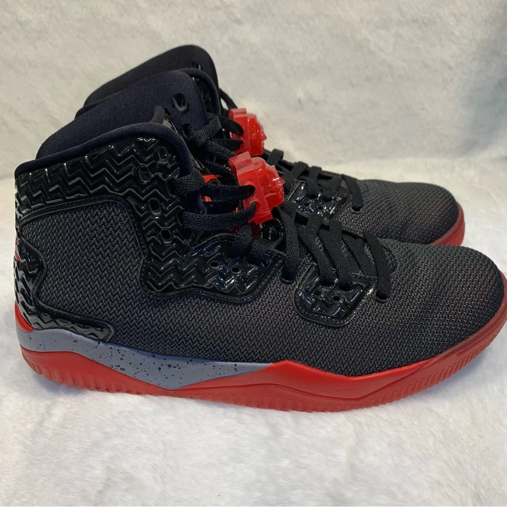 Nike Air Jordan Spike Forty Athletic Sneakers Black Fire Red Cement Grey Size 11